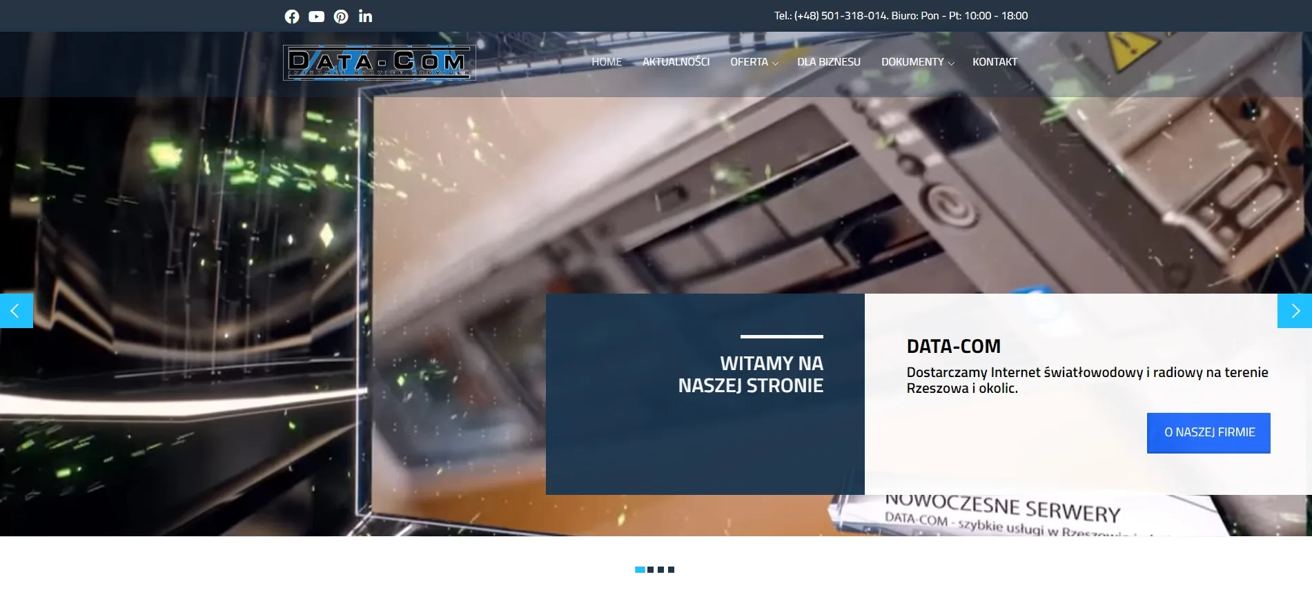 Strona www Internet światłowodowy Rzeszów DATA-COM